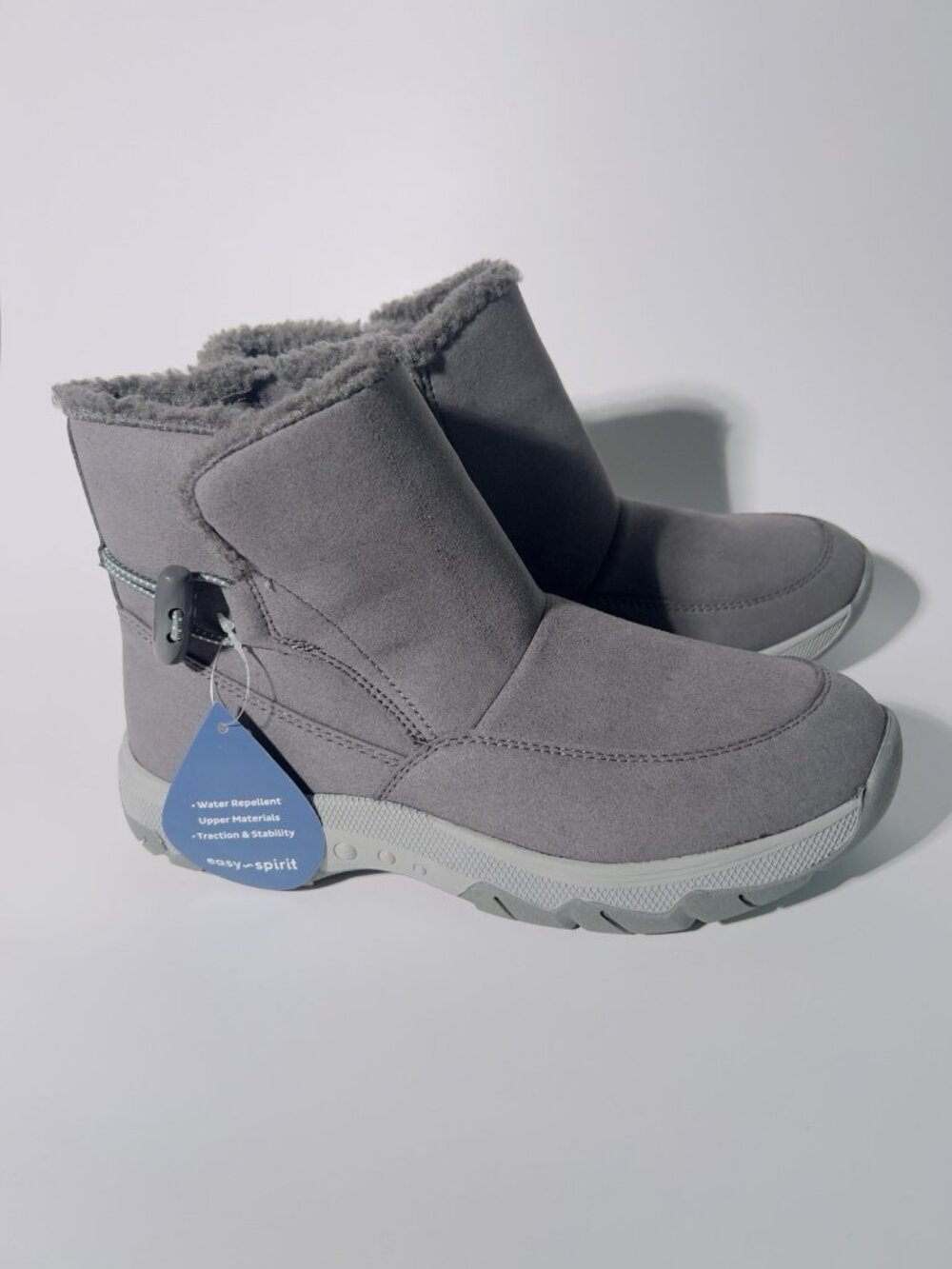 Easy Spirit Tyme2 Water Repellent Sherpa Ankle Boots Gray Women’s Size 7.5 M - Picture 2 of 10